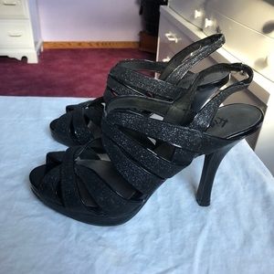 Fioni Night Black Sparkly Heels